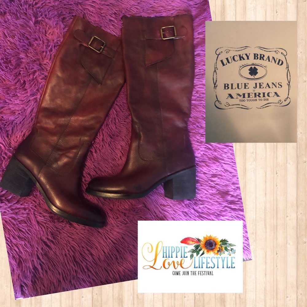 🔥Beautiful Red Leather Boots by Lucky Brand 🔥
